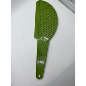 Vintage Avocado Green Plastic Strainer Spatula Tool Advertising Banking Chicago